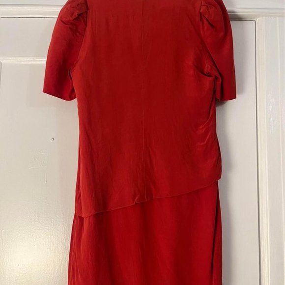 Maje Red 100% Silk Dress - Picture 7 of 7